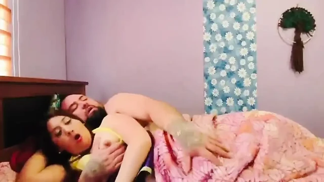 My stepfather and I fuck really hard and wildly until he cums inside me.