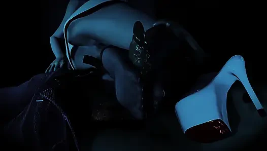 Hemşire Maple'ın gece yarısı seansı ayakkabı işi ve kırmızı naylon ayakla muamele