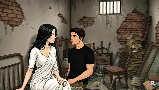 Scène d’amour avec un couple attrayant (ai générée)