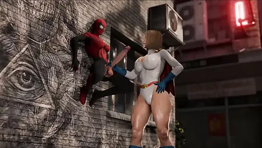 Güçlü kız domalıyor, örümcek adam arkada - çağlar için bir geçit