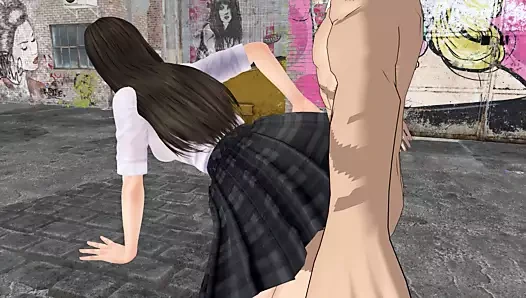 Lise öğrencisi erkek arkadaşıyla sokakta sert sikiliyor