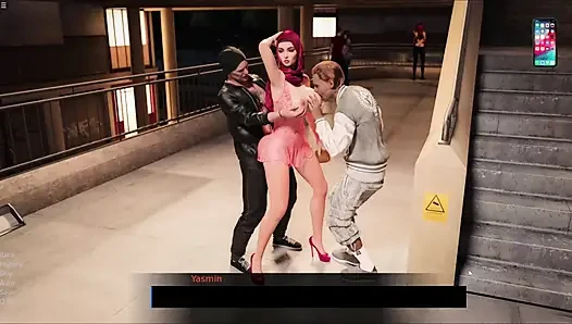Yasmin aldatılan kocasının önünde iki yabancıyla üçlü seks yapıyor