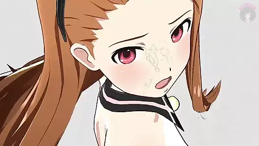 Sevimli bakış açısı yüze boşaldıktan sonra dans ediyor