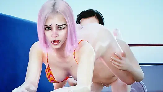 Yatta güneşlenen muhteşem genç kız birden fazla kez fışkırtana kadar erkek arkadaşı tarafından sert sikiliyor