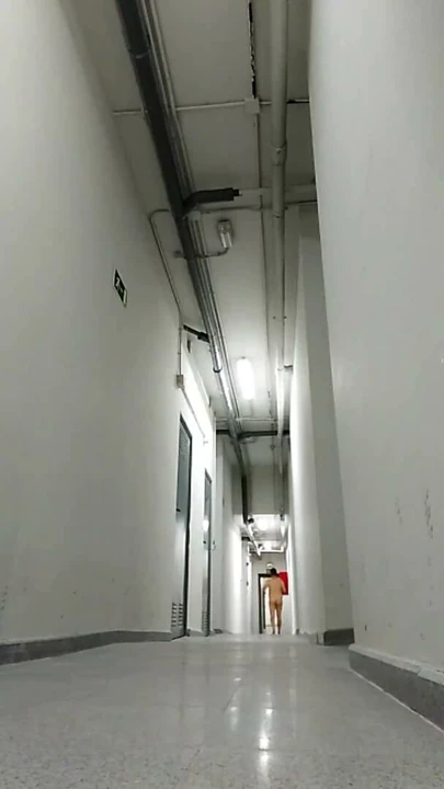 Running naked in a public hallway