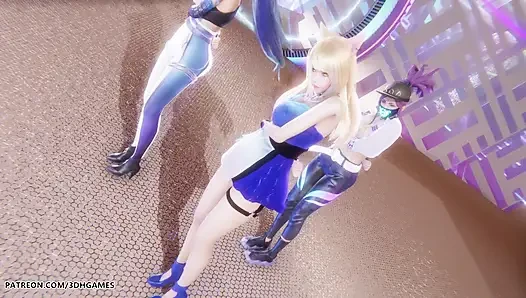 Mmd kpop iblis avcıları - huntrx - altın ahri akali kaisa seksi striptiz league of legends hentai sansürsüz 4k 60 fps