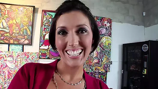 Büyük memeler, sıcak horoz ve bir azgın ıslak amcık, bariz bir cumshot'a kadar becerdin olmak