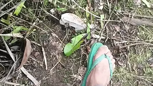 Big dick pounding in the garden