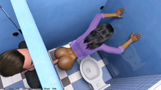 Camila's bahenol ass hard with a stranger through the glory hole bathroom door