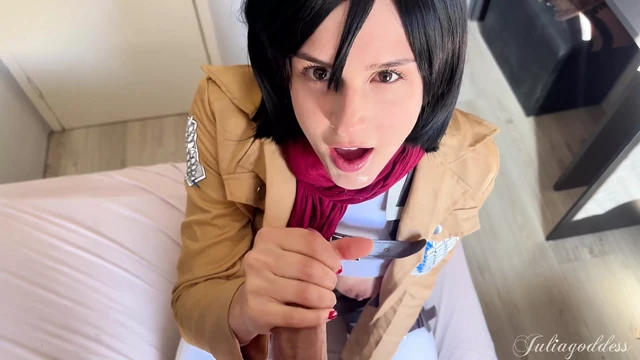 Mikasa bakış açısı oral seks fantezisi - yavaş, ıslak ve yaramaz