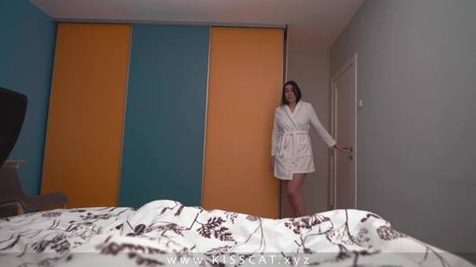 why step son sharing bed with stepmom? stepmother gets creampie and play with cum Kisscat