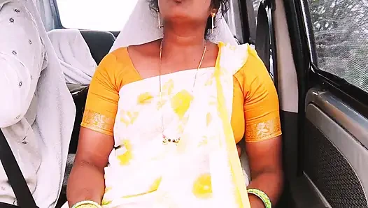 Hintli araba seksi. Ev hizmetçisi ev sahibiyle sikişmeye çalışıyor. Telugu edepsizce konuşuyor.