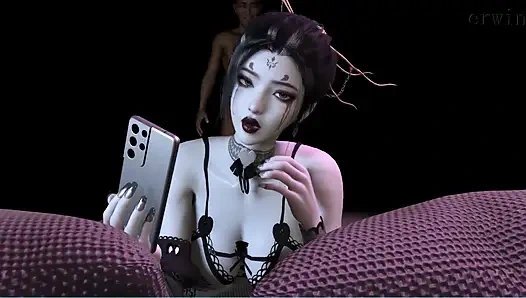 Seksi iç çamaşırlı 3 boyutlu sevimli kostümlü bebek sikiliyor