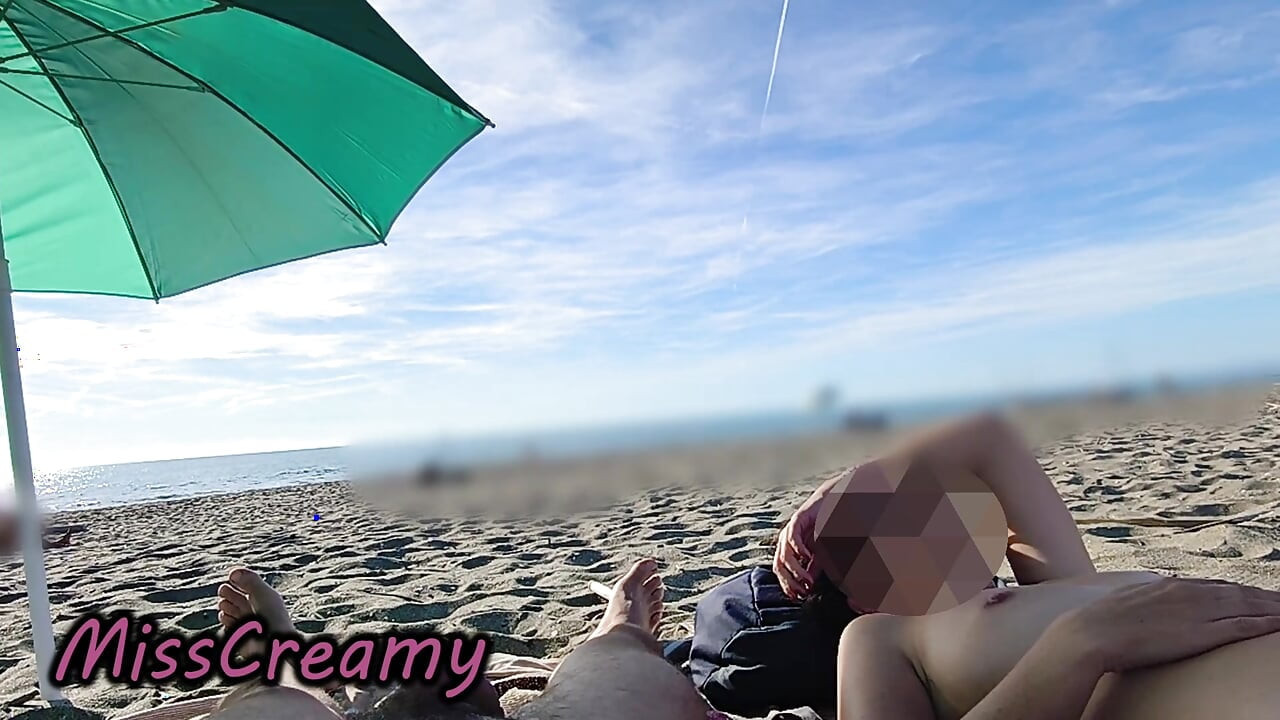 French Teacher Masturbates Pussy Legs Open on Nudist Beach in Front of Voyeurs Caught by Passersby