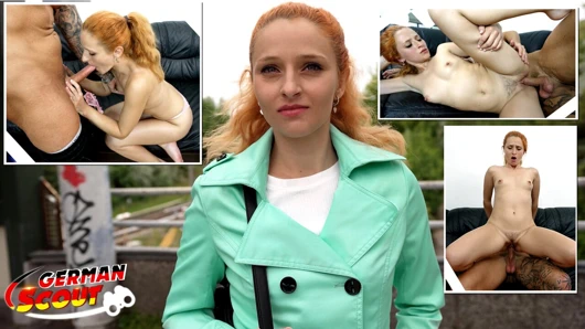 Alman izci - sıska kızıl saçlı küçük memeli kız luciana lucy oyuncu seçmelerinde fışkırtıyor