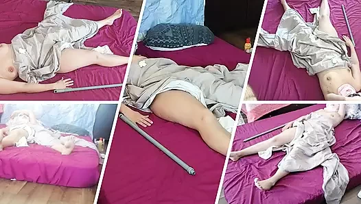 Hot foreplay with a couple, oil massage on the body. Licking in his wife's until orgasm.