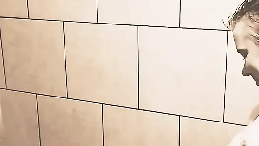 Ateşli orta yaşlı seksi kadınla seksi duş sikişi