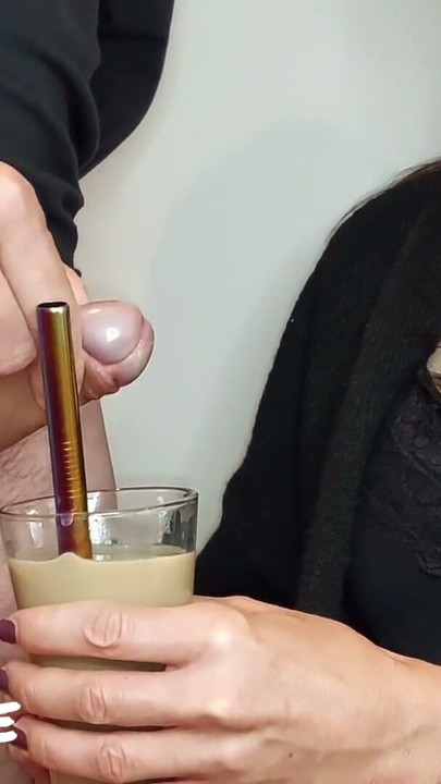 Cum Drinking Wife Part 1: Latte (Milking-time) | Clip 1