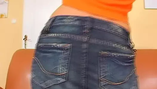 Muhteşem Alman güzellik hoş ona kıllı kedi