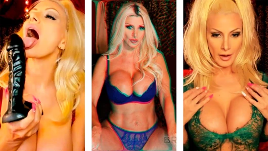 Seksi sapık sarışın Brittany Andrews göğüslerini ve amını okşuyor!