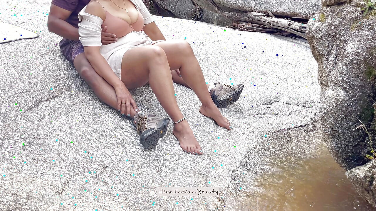 Voluptuous Milf making Love by the River - Indian Lovers - Public Outdoor Romance - Liplock Kissing, Boobs Press