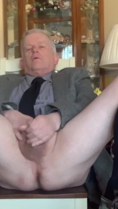 Daddy stripping off pants and briefs to masturbate | Clip 1