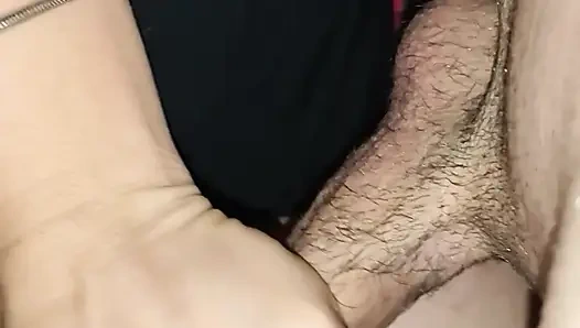 Pleasuring myself in his ass while jerking his cock!