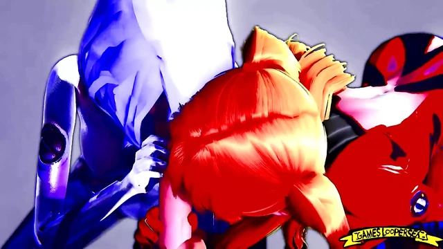 Нервная двойная блядка, 3D хентай