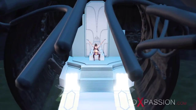 Kel kafalı köle kız cehennem prensesi tarafından exoplanet'deki mağarada sikiliyor