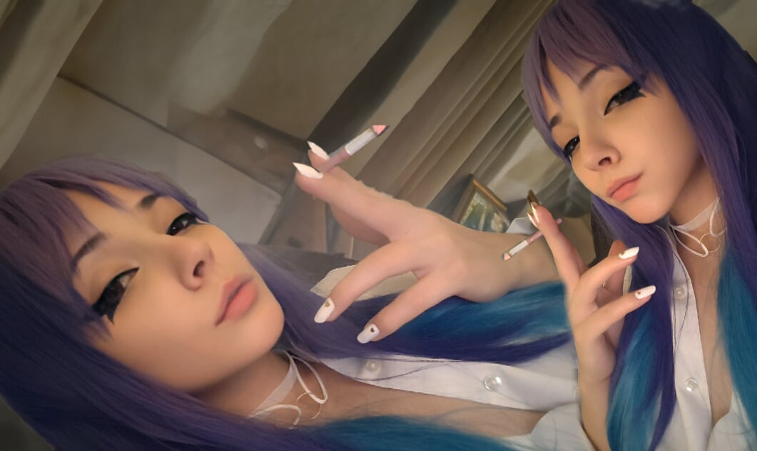 Anime girl sadece youwu için sigara içiyor (tam video için benden iste)
