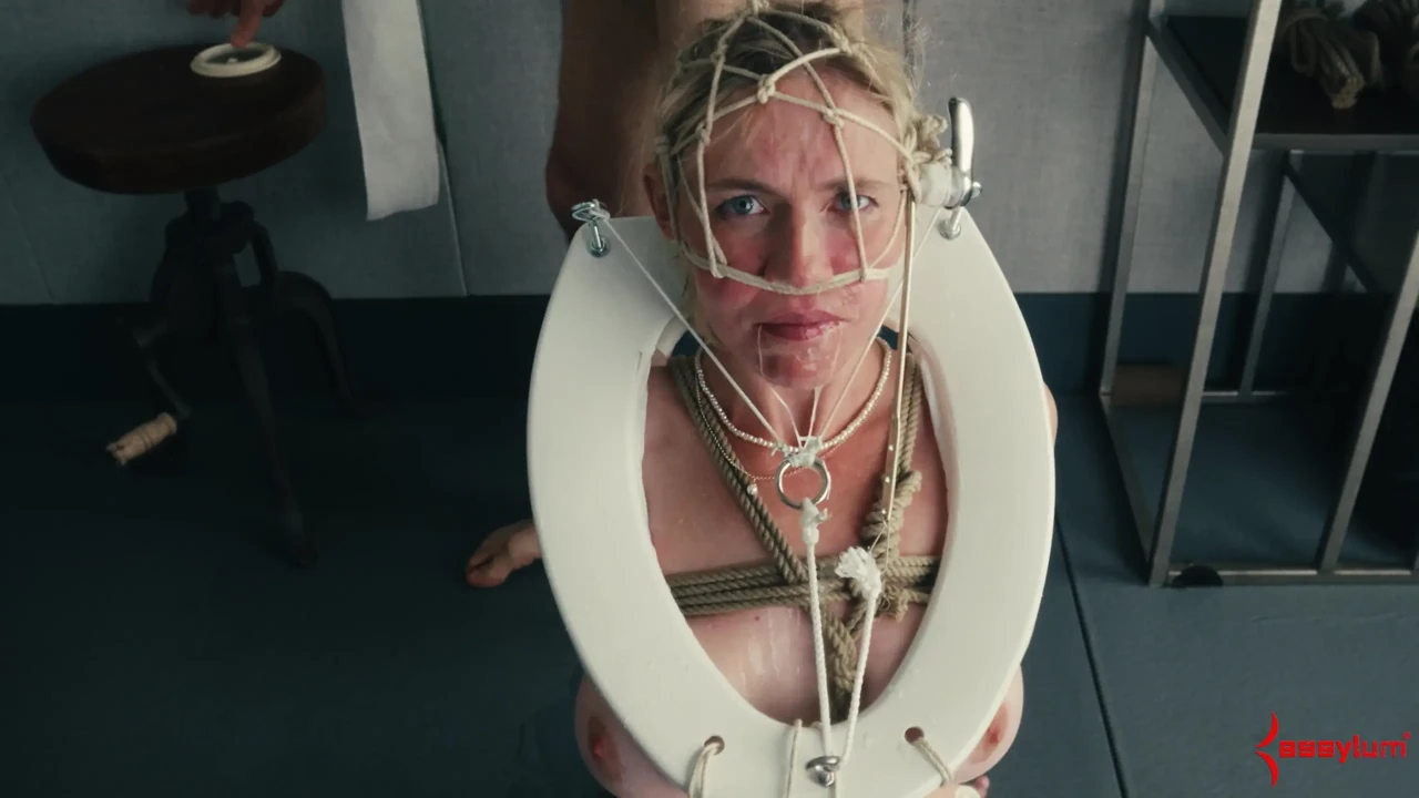 Human toilet swallows dozens of loads and gets a rough face fucking and ass fucking