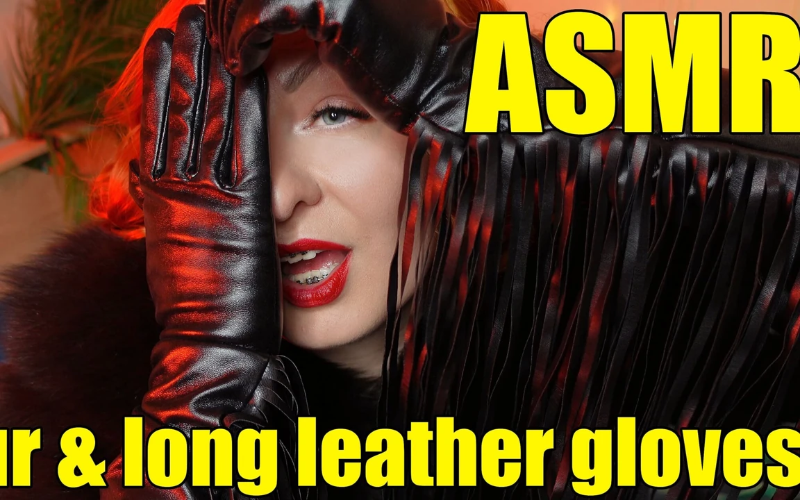 Cinsel pin up Arya, uzun siyah eldivenli asmr videosu