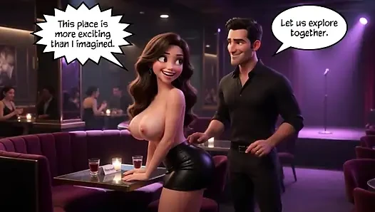 Barışma ve açık bir evliliğe yol açan bir swingers kulübündeki ilk gece (Ia tarafından oluşturulan)