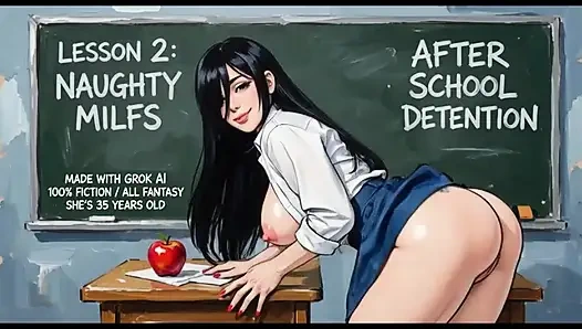 Kız öğrenci üniformalı orta yaşlı seksi kadın 2