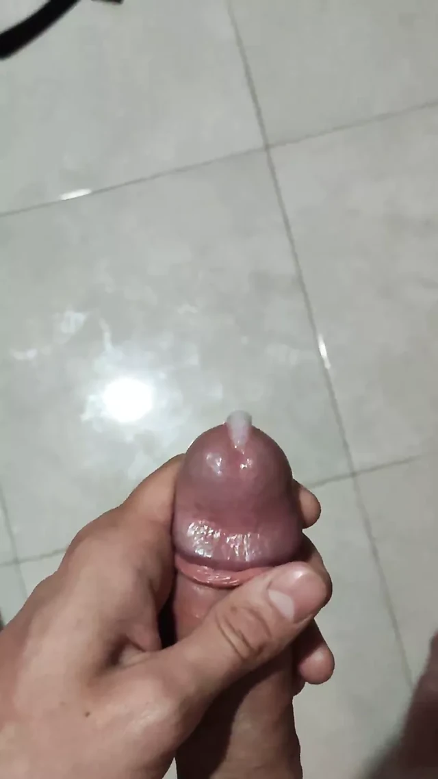 Büyük kesilmemiş yarak boşalıyor