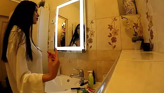 Tamamen doğal büyük memeli büyük götlü ateşli esmer bebek moda iç çamaşırı için geliyor çekim denemesi porno oyuncu seçmelerine dönüşüyor