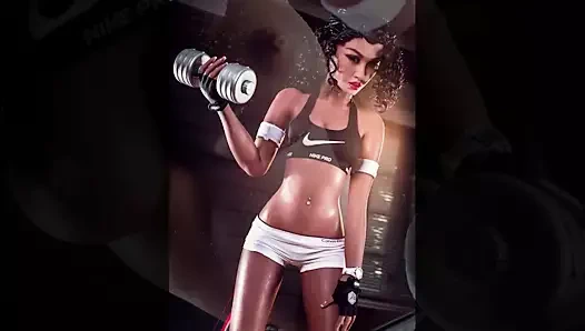 Afrikalı güzel spor salonunda seks