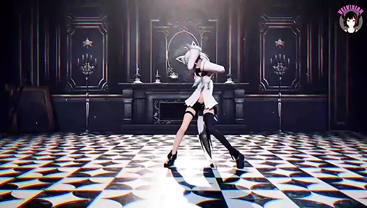 Catgirl - dramatsurugi dansı (3 boyutlu hentai)