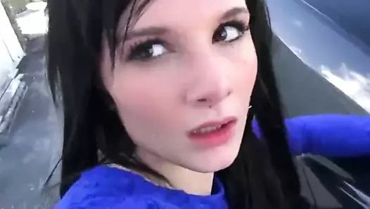 Sevimli esmer açık sikme