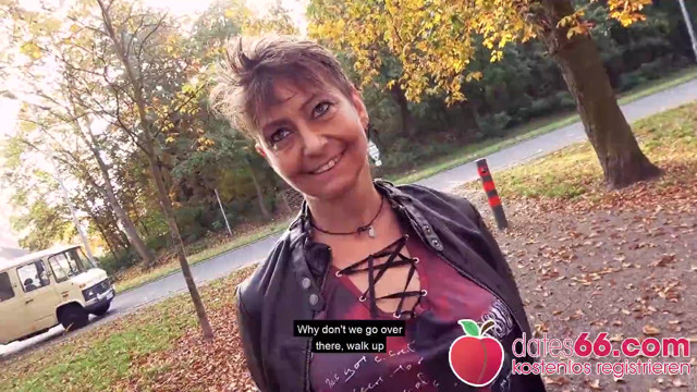 Ugly German MILF fucked by random stranger!