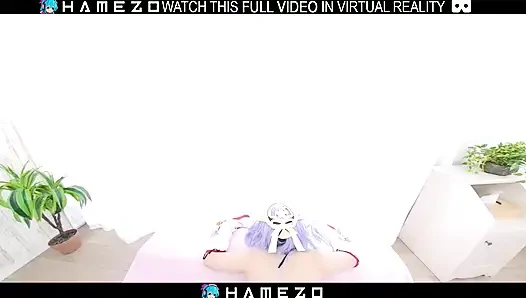 Seksi Japon kız Cocona Himekawa sanal gerçeklikte erkek arkadaşını memnun ediyor.