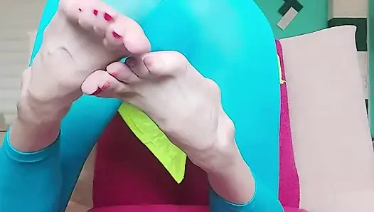 Ayak fetişi, ayak fetişi, tayt fetişi, orta yaşlı seksi kadın fetişi - ben senin fetişin - ginnagg
