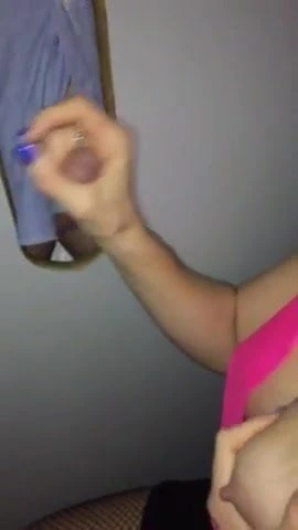 Blonde jerks off stranger in gloryhole