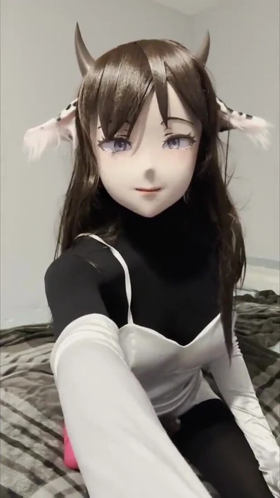Siyah zentai kigurumi vibratör ve mastürbasyon | Klip 1