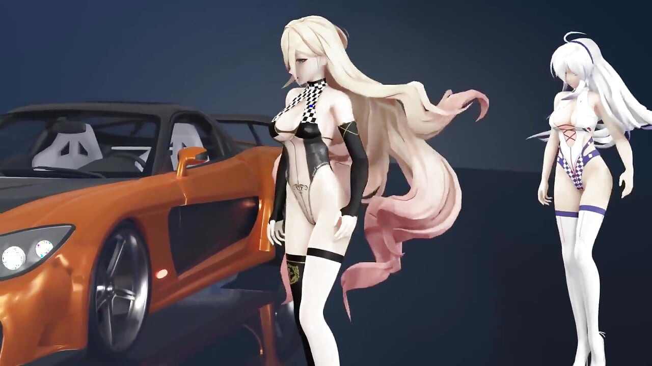 Çikolatalı kremalı duet striptiz; Siyah çoraplı; Beyaz çoraplı; Racing Leotards