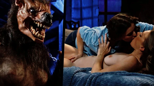 Canavar kız kurt adam dönüşüm korku pornosu - lezbiyen pijama partisi kabusa döndü