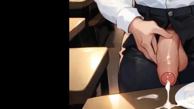 Siyah garson herkesin önünde müşterilerin ve mutfak meslektaşlarının emiyor. Slayt resimleri derlemesi hentai