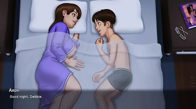 Stepmom and stepson making love under the covers - Summertime Saga