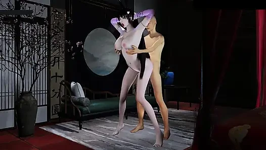 Animasyonlu kıskanç alevler tanrıçası - 3 boyutlu animasyon hentai