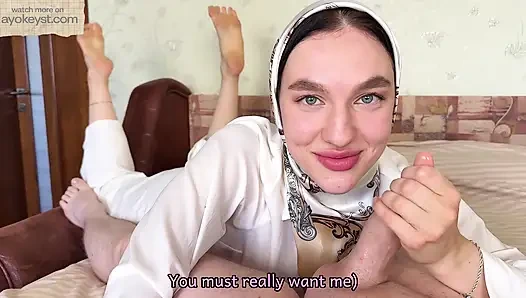 Deepthroat And Footjob by Sexy Beauty In Headscarf